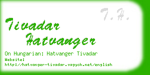 tivadar hatvanger business card